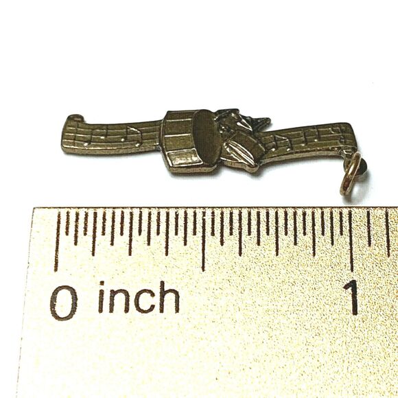 Drum Musical Charm Pendant Bronze Tone Discovery of California 1980s Vintage 1" - Picture 3 of 6